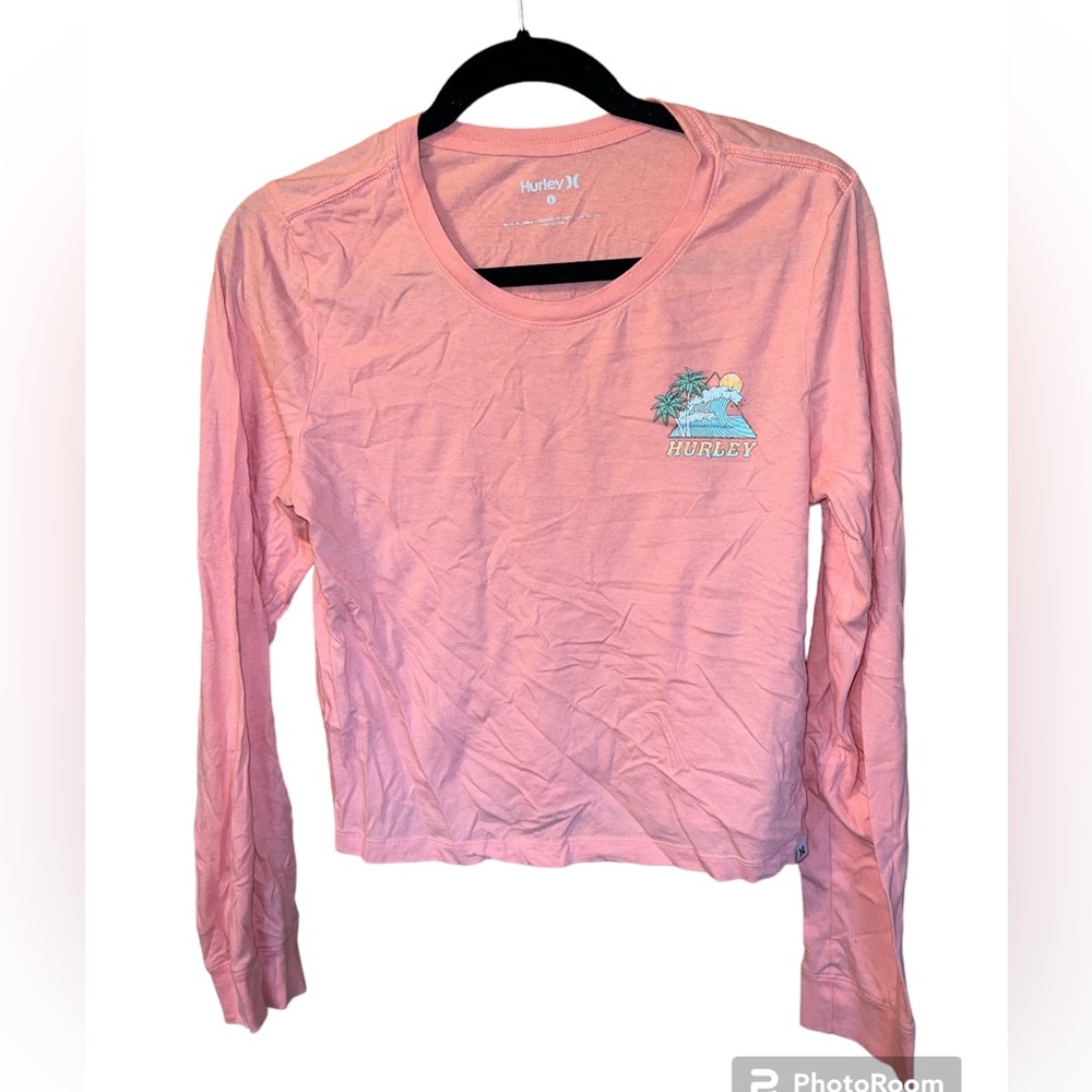 Hurley Long Sleeve Crop Top Size Large
